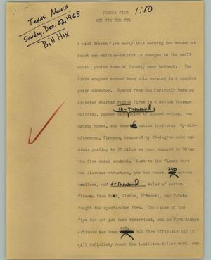 Primary view of object titled '[News Script: Tahoka fire]'.