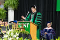 Photograph: [President Neal Smatresk Giving Speech at Commencement Ceremony]