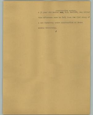Primary view of object titled '[News Script: Redford death]'.
