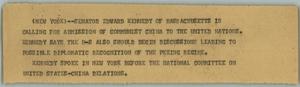 Primary view of object titled '[News Script: Kennedy China]'.