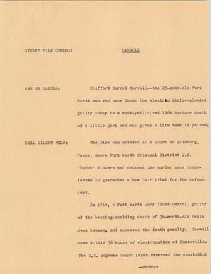 Primary view of object titled '[News Script: Carroll]'.