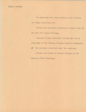 Primary view of object titled '[News Script: Midday Markets]'.