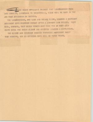 Primary view of object titled '[News Script: Longshoremen]'.