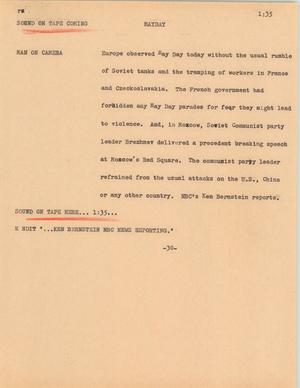 Primary view of object titled '[News Script: Mayday]'.
