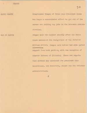 Primary view of object titled '[News Script: Teague]'.