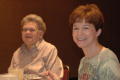 Photograph: [Two women attending the 2006 CSLA conference]