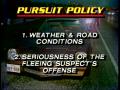 Primary view of [News Clip: Pursuit policy]