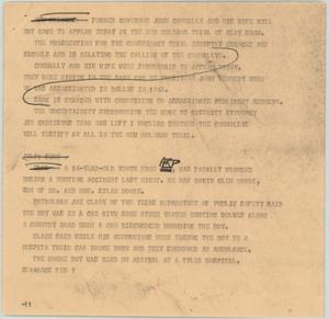 Primary view of object titled '[News Script: Shaw trial update and youth shot]'.