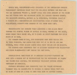 Primary view of object titled '[News Script: Foreign Military]'.