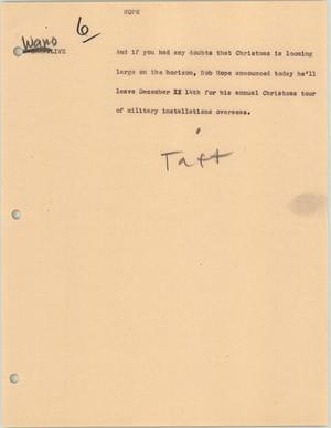 Primary view of object titled '[News Script: Military installation Christmas tour]'.