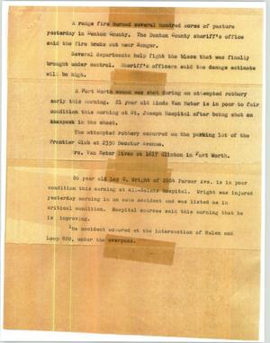 Primary view of object titled '[News Script: Texas happs]'.