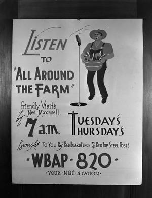 Primary view of object titled '[Advertisement for 'All Around the Farm']'.