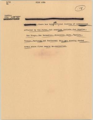 Primary view of object titled '[News Script: Fire area]'.