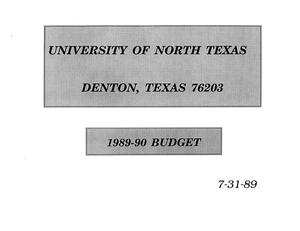 Primary view of object titled 'University of North Texas Budget: 1989-1990'.