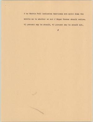 Primary view of object titled '[News Script: Hoover poll]'.