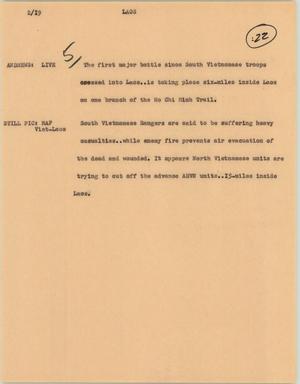 Primary view of object titled '[News Script: Laos]'.