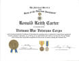Text: [Certificate of Patriotism, Ronald Keith Carter]