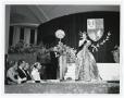 Primary view of [Photograph of Stanley Marcus on stage at the 1949 Fortnight]