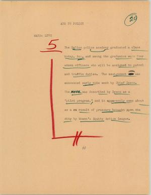 Primary view of object titled '[News Script: Add to police]'.