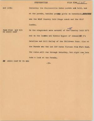 Primary view of object titled '[News Script: Stephenville]'.
