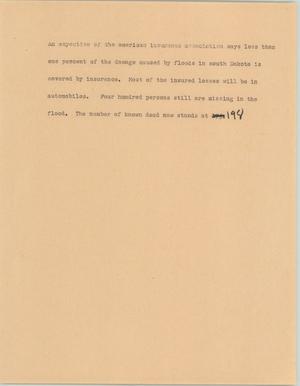 Primary view of object titled '[News Script: Flood insurance]'.