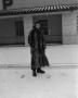 Photograph: [Bob Gould wearing a fur coat]
