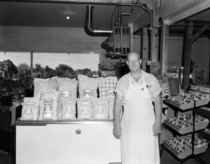 Primary view of object titled '[Morrison's Peacemaker Flour display]'.