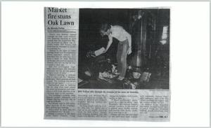 Primary view of object titled '[Clipping: Market fire stuns Oak Lawn]'.