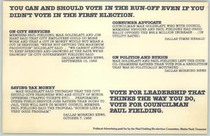 Primary view of object titled '[Postcard encouraging public to vote]'.