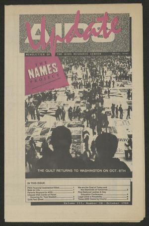 Primary view of object titled 'AIDS Update, Volume 3, Number 10, October 1988'.