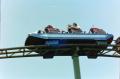 Primary view of [Adults on a roller coaster at Six Flags]