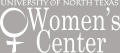 Image: [UNT Women's Center stacked logo in white, 2007]