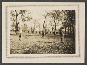 Primary view of object titled '[Three boys at Trinity Park]'.