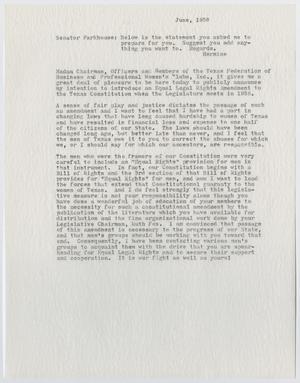 Primary view of object titled '[Statement for Senator]'.