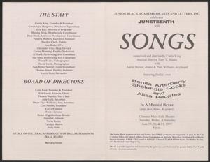 Primary view of object titled '[Program: Songs]'.