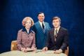 Photograph: [Photograph of Sharon Noble, Ron Godby, and Lee Elsesser at a table]