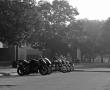 Photograph: [Motorcycles parked on UNT campus]