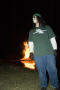 Photograph: [Attendee at UNT Homecoming Bonfire, 2007]