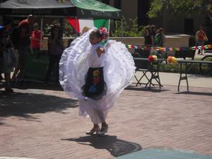 Primary view of object titled '[Folklorico dancer at Carnaval]'.