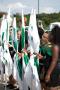 Photograph: [North Texas Dance Team holding onto flags]