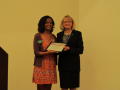 Photograph: [Cara Walker and Dr. Gloria Cox with certificate]