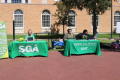 Photograph: [Tables set up in the Library Mall]