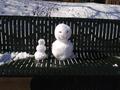 Photograph: [Snowmen on UNT campus]