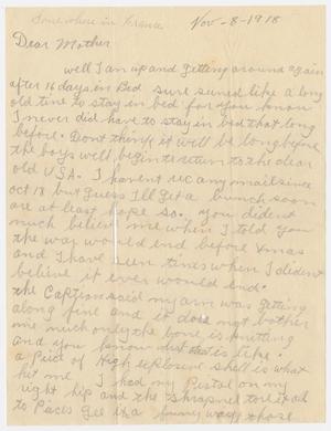 Primary view of object titled '[Letter from Haskell E. Dishman to his Mother, November 8, 1918]'.