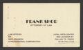 Primary view of [Business card for Frank Shor]