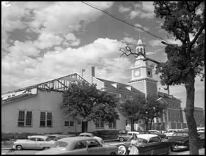 Primary view of object titled '[Administration Building under construction at North Texas State College (#3)]'.