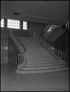 Primary view of object titled '[Administration Building Interior Grand Staircase]'.