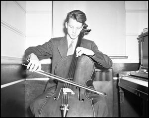 Primary view of object titled '[Paul Anderson Playing the Cello]'.