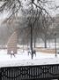 Photograph: [Snow day on University of North Texas (UNT) campus snowball fight ne…