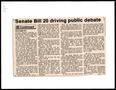 Primary view of [Clipping: Senate Bill 20 driving public debate]